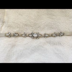 Grey jeweled wedding belt